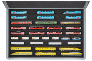 Eurobox 60 x 40 cm Set für Modelleisenbahnen - Spur N - 9 Fächer - Schaumstoffeinlage zur liegenden Aufbewahrung