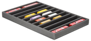 570 mm x 370 mm x 55 mm Foam insert for model railway - H0m scale - 10 compartments - for horizontal storage - JV045A001
