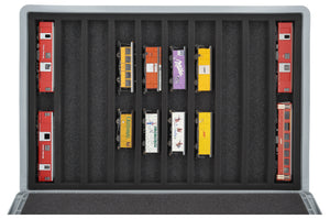Eurobox 60 x 40 cm Set for model railway - H0m scale - 10 compartments - foam insert for horizontal storage