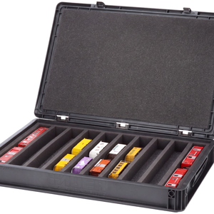 Eurobox 60 x 40 cm Set for model railway - H0m scale - 10 compartments - foam insert for horizontal storage
