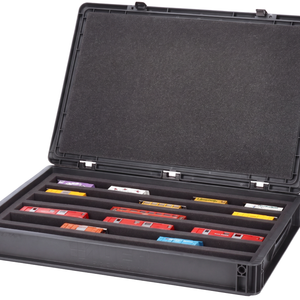 Eurobox 60 x 40 cm Set for model railway - H0m scale - 6 compartments - foam insert for horizontal storage