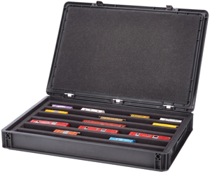Eurobox 60 x 40 cm Set for model railway - H0m scale - 6 compartments - foam insert for horizontal storage