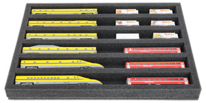 Foam insert for model railway - N scale - 6 compartments - for horizontal storage - IU035A002