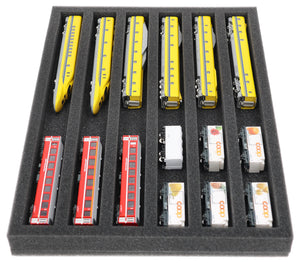 Foam insert for model railway - N scale - 6 compartments - for horizontal storage - IU035A002