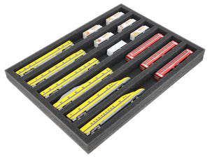 Foam insert for model railway - N scale - 6 compartments - for horizontal storage - IU035A002