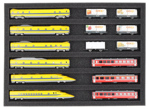 Foam insert for model railway - N scale - 6 compartments - for horizontal storage - IU035A002