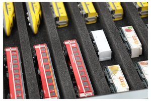Eurobox 40 x 30 cm Set for model railway - N scale - 6 compartments - foam insert for horizontal storage
