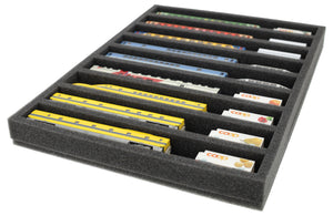 370 mm x 270 mm x 35 mm Schaumstoffeinlage für Modelleisenbahn - Spur N - 9 Fächer - für liegende Aufbewahrung - IU035A003