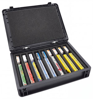 Eurobox 40 x 30 cm Set für Modelleisenbahnen - Spur N - 9 Fächer - Schaumstoffeinlage zur liegenden Aufbewahrung