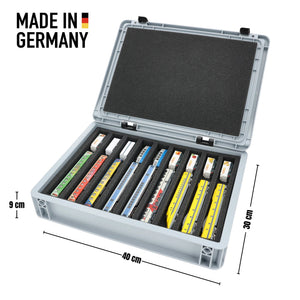 Eurobox 40 x 30 cm Set für Modelleisenbahnen - Spur N - 9 Fächer - Schaumstoffeinlage zur liegenden Aufbewahrung