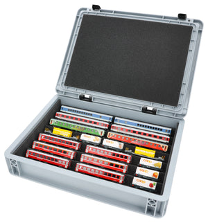 Eurobox 40 x 30 Set mit Zugliege - 7 Fächer für Spur N - für Modelleisenbahnen, Loks und Fahrzeuge