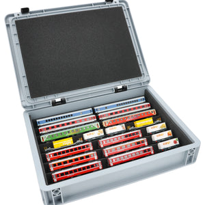 Eurobox 40 x 30 cm Set for Model Railway with Train Cradle - 7 Compartments for N Gauge