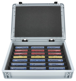 Eurobox 40 x 30 Set mit Zugliege - 7 Fächer für Spur Z - für Modelleisenbahnen, Loks und Fahrzeuge