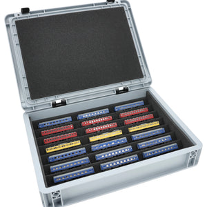 Eurobox 40x30 Set with Zugliege - 7 compartments for Z Gauge - for model railway locomotives, wagons and vehicles