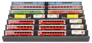 Zugliege 360 mm x 270 mm - Spur N - 7 Fächer für Modelleisenbahn - KN030A01