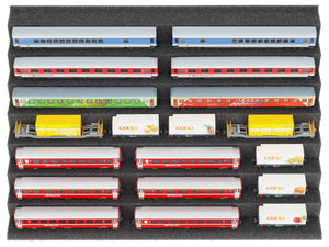 Zugliege 360 mm x 270 mm - Spur N - 7 Fächer für Modelleisenbahn - KN030A01