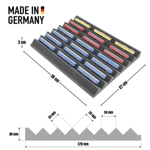 Eurobox 40 x 30 Set mit Zugliege - 7 Fächer für Spur Z - für Modelleisenbahnen, Loks und Fahrzeuge
