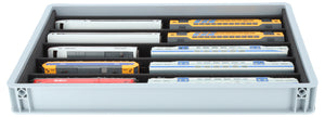 Stapelbare Eurobox 60 x 40 cm mit PanoramaLiege für Modelleisenbahn - 5 Fächer für Spur H0