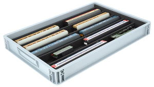 Stapelbare Eurobox 60 x 40 cm mit PanoramaLiege für Modelleisenbahn - 5 Fächer für Spur 00