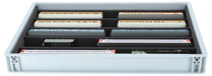 Stapelbare Eurobox 60 x 40 cm mit PanoramaLiege für Modelleisenbahn - 5 Fächer für Spur 00
