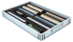 Stapelbare Eurobox 60 x 40 cm mit PanoramaLiege für Modelleisenbahn - 5 Fächer für Spur 00