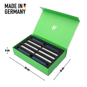 Feldherr Magnetbox grün für Modelleisenbahn Loks, Wagons und Fahrzeuge - 5 Fächer für Spur N - stehend