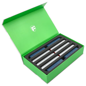 Feldherr Magnetbox grün für Modelleisenbahn Loks, Wagons und Fahrzeuge - 5 Fächer für Spur N - stehend
