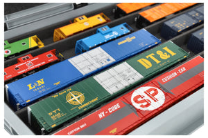 Eurobox 60 x 40 cm Set with PanoramaLiege - 5 compartments for H0 scale - for model railways, locomotives and vehicles