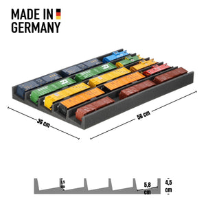 Stackable Eurobox 60 x 40 cm with PanoramaLiege for model railway - 5 compartments for H0 scale
