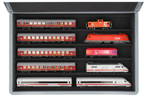 Eurobox 60 x 40 cm Set with PanoramaLiege - 5 compartments for H0 scale - for model railways, locomotives and vehicles