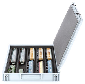 Eurobox 60 x 40 cm Set mit PanoramaLiege - 5 Fächer für Spur 00 - für Modelleisenbahnen, Loks und Fahrzeuge
