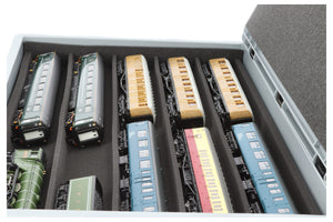 Eurobox 60 x 40 cm Set mit PanoramaLiege - 5 Fächer für Spur 00 - für Modelleisenbahnen, Loks und Fahrzeuge