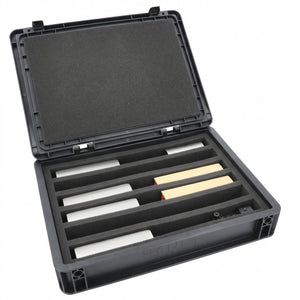 Eurobox 40 x 30 cm Set für Modelleisenbahnen - Spur H0e - 6 Fächer - Schaumstoffeinlage zur stehenden Aufbewahrung