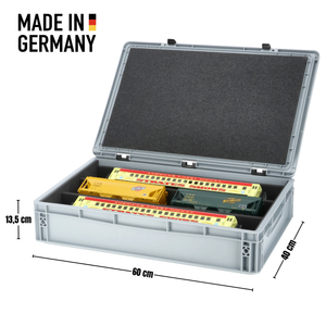 Eurobox 60 x 40 cm Set mit PanoramaLiege - 3 Fächer für Spur 0 - für Modelleisenbahnen, Loks und Fahrzeuge