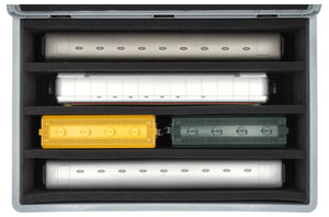 Eurobox 60 x 40 cm Set für Modelleisenbahnen - Spur 0 - 4 Fächer - Schaumstoffeinlage zur stehenden Aufbewahrung