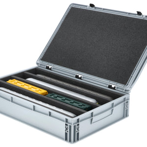 Eurobox 60 x 40 cm Set für Modelleisenbahnen - Spur 0 - 4 Fächer - Schaumstoffeinlage zur stehenden Aufbewahrung