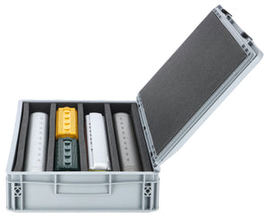 Eurobox 60 x 40 cm Set für Modelleisenbahnen - Spur 0 - 4 Fächer - Schaumstoffeinlage zur stehenden Aufbewahrung
