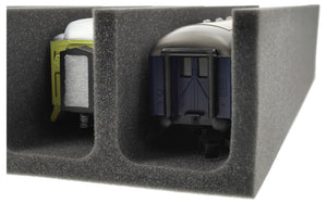 Schaumstoffeinlage für Modelleisenbahn - Spur 0 - 4 Fächer - für stehende Aufbewahrung - EUMFQGA01