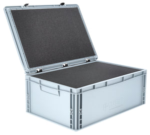 ED 64/22 HG Eurobehälter / Euro Box mit Scharnierdeckel 600 x 400 x 235 mm inklusive Rasterschaumstoff