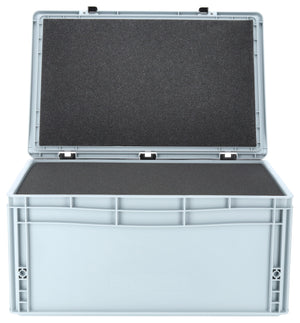 ED 64/27 HG Eurobehälter / Euro Box mit Scharnierdeckel 600 x 400 x 285 mm inklusive Rasterschaumstoff
