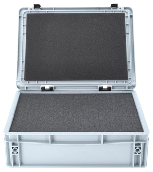 ED 43/12 HG Eurobehälter / Euro Box mit Scharnierdeckel 400 x 300 x 135 mm inklusive Rasterschaumstoff