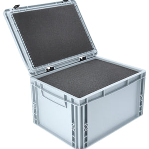 ED 43/22 HG Eurobehälter / Euro Box mit Scharnierdeckel 400 x 300 x 235 mm inklusive Rasterschaumstoff