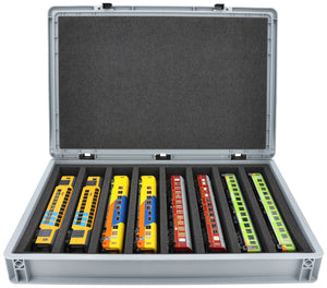 Eurobox 60 x 40 cm Set for model railway - H0 scale - 8 compartments - foam insert for horizontal storage