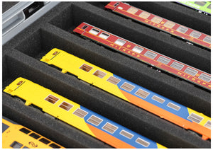 Eurobox 60 x 40 cm Set for model railway - H0 scale - 8 compartments - foam insert for horizontal storage