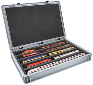 Eurobox 60 x 40 cm Set für Modelleisenbahnen - Spur H0 - 5 Fächer - Schaumstoffeinlage zur liegenden Aufbewahrung