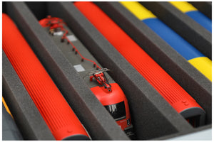 Eurobox 60 x 40 cm Set für Modelleisenbahnen - Spur H0 - 11 Fächer - Schaumstoffeinlage zur stehenden Aufbewahrung