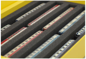 Magnetic box yellow for model railway - 5 bars for Z gauge - lying