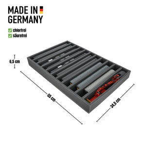 Schaumstoffeinlage Spur 00 - stehend - 11 Fächer für Modelleisenbahn - passend für Lagerbox DSLB075 - DS065A005