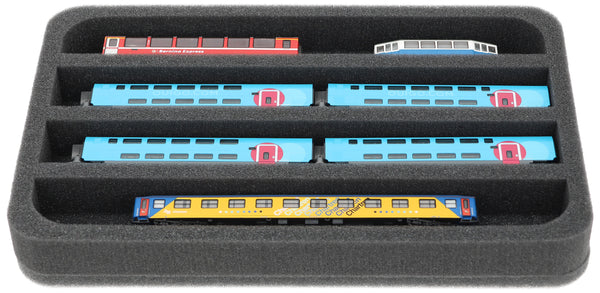 Schaumstoffeinlage Spur N - liegend - 4 Stege für Modelleisenbahn - HS035A002
