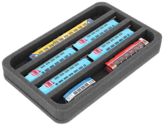 Foam insert N gauge - horizontal - 4 slots for model railway - HS035A002